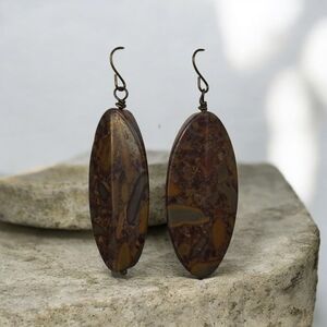 Handmade Unique Fruit Jasper Earrings NWOT